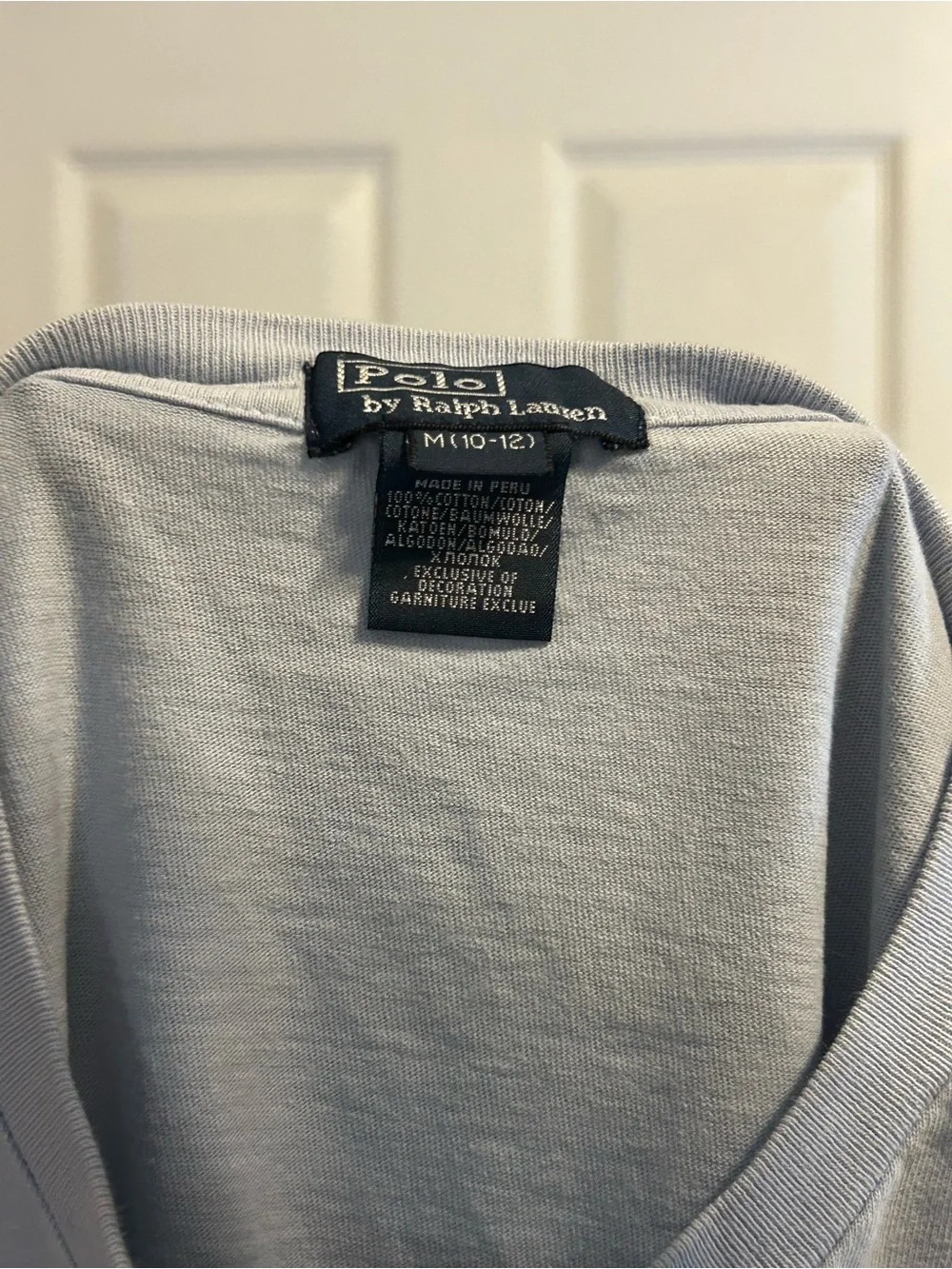 Ralph Lauren Light Blue Short Sleeve Crewneck T-Shirt with Orange Pony